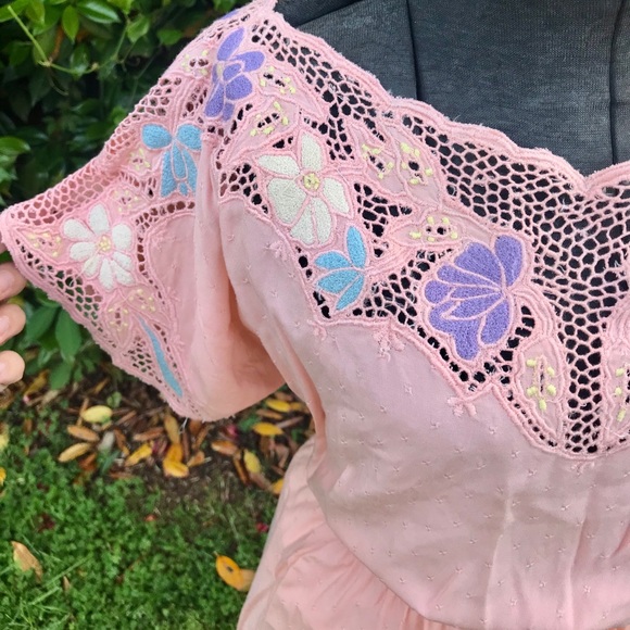 Bohemian 1980s Peach Floral Set - Picture 2 of 5